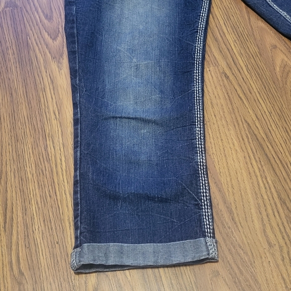 Amethyst Cropped Jeans Size 7 Mid Rise Dark Wash Stretch Denim B34 - Picture 2 of 9